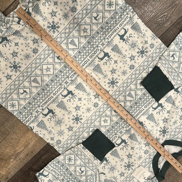 NWT Hearth & Hand Men's Good Tidings Union Suit Green Cream Size XL - Picture 6 of 11